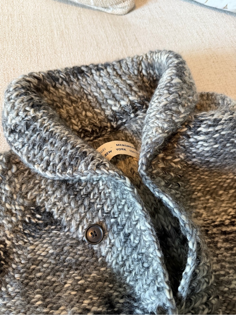 Yigal Azrouel Gray Marled Shawl Collar Cardigan - Picture 2 of 5